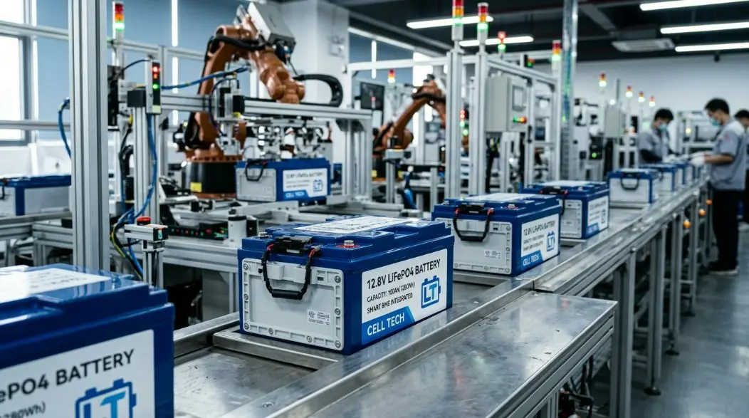 Kilang Bateri LiFePO4 12.8V terkemuka di China: Memajukan Pencahayaan Perbandaran Pintar & Pematuhan Pasport Bateri EU 2026